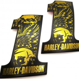 #1 Eagle black\gold tank emblems for Harley