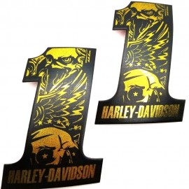 #1 Eagle black\gold tank emblems for Harley