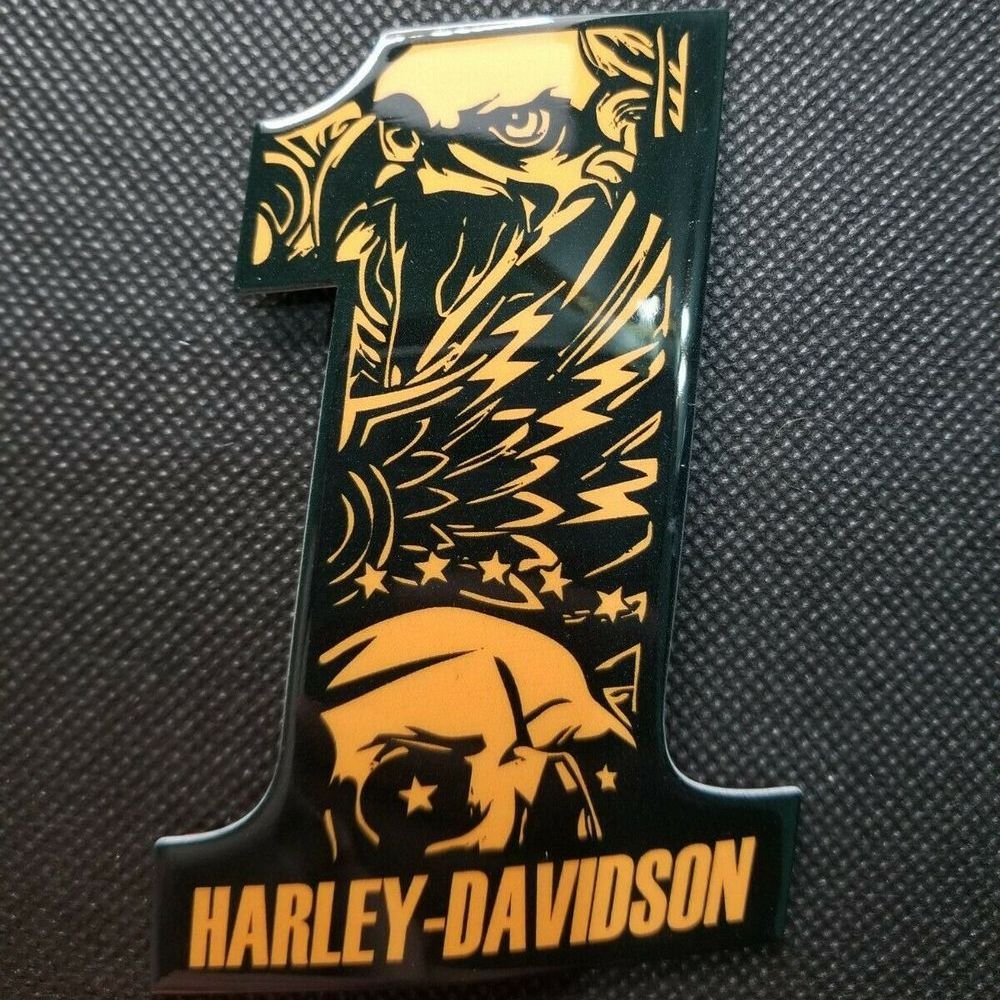 #1 Eagle black\orange tank emblems for Harley