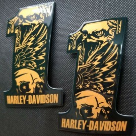 #1 Eagle black\orange tank emblems for Harley