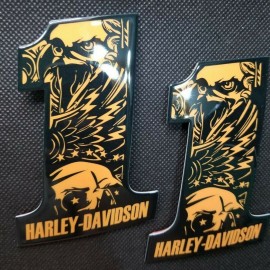 #1 Eagle black\orange tank emblems for Harley