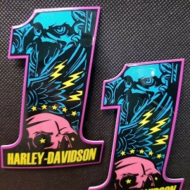#1 Eagle black\pink\blue tank emblems for Harley
