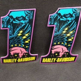 #1 Eagle black\pink\blue tank emblems for Harley