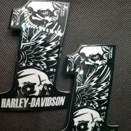 #1 Eagle black\white tank emblems for Harley