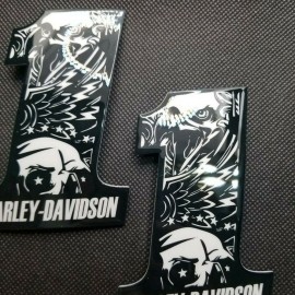 #1 Eagle black\white tank emblems for Harley