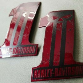 #1 Punisher black\candy red tank emblems for Harley