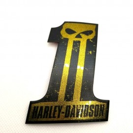 #1 Punisher black\gold tank emblems for Harley