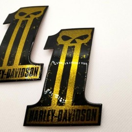 #1 Punisher black\gold tank emblems for Harley