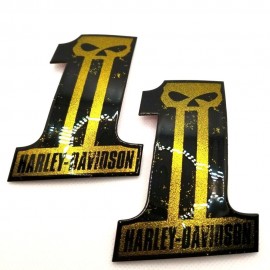 #1 Punisher black\gold tank emblems for Harley