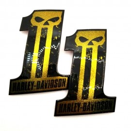 #1 Punisher black\gold tank emblems for Harley