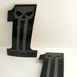 #1 Punisher black\grey tank emblems for Harley