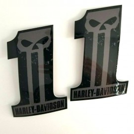 #1 Punisher black\grey tank emblems for Harley