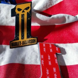 #1 Punisher black\orange tank emblems for Harley