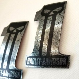 #1 Punisher black\silver tank emblems for Harley