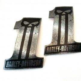 #1 Punisher black\silver tank emblems for Harley
