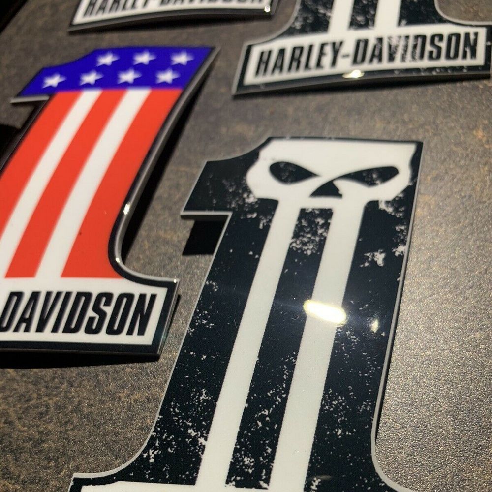 #1 Punisher black\white tank emblems for Harley