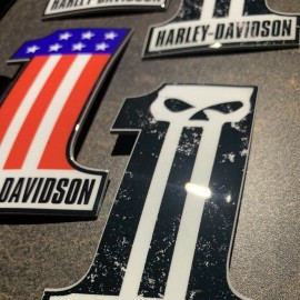 #1 Punisher black\white tank emblems for Harley