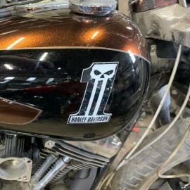 #1 Punisher black\white tank emblems for Harley