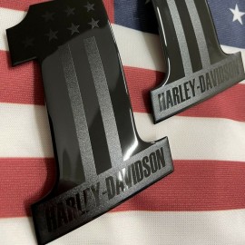 #1 Stars&Stripes black\black tank emblems for Harley
