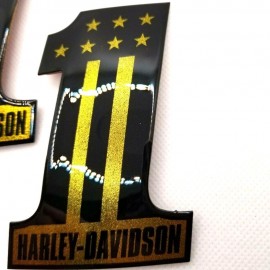 #1 Stars&Stripes black\gold tank emblems for Harley