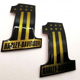 #1 Stars&Stripes black\gold tank emblems for Harley