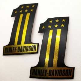 #1 Stars&Stripes black\gold tank emblems for Harley