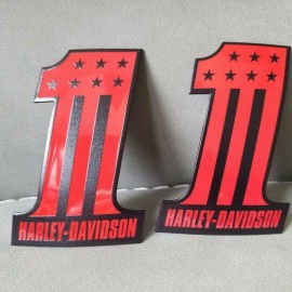 #1 Stars&Stripes black\red tank emblems for Harley