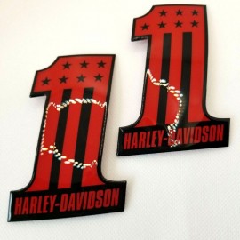 #1 Stars&Stripes black\red tank emblems for Harley
