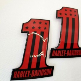 #1 Stars&Stripes black\red tank emblems for Harley