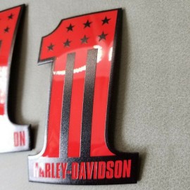 #1 Stars&Stripes black\red tank emblems for Harley