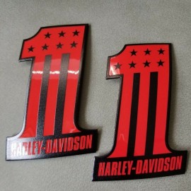 #1 Stars&Stripes black\red tank emblems for Harley