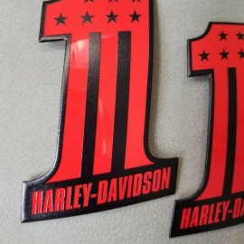 #1 Stars&Stripes black\red tank emblems for Harley