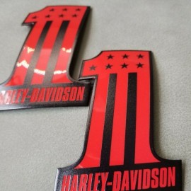 #1 Stars&Stripes black\red tank emblems for Harley