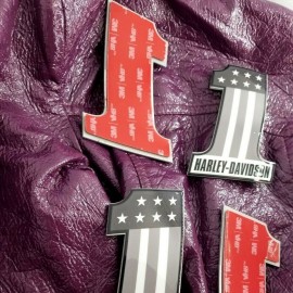 #1 Stars&Stripes grey tank emblems for Harley
