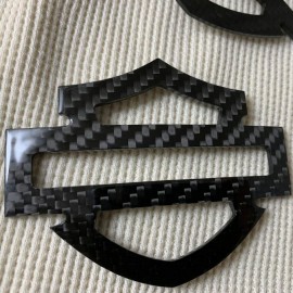 Black carbon tank emblems for Harley