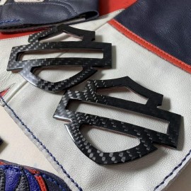 Black carbon tank emblems for Harley