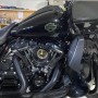 Black carbon with green front outline tank emblems for Harley