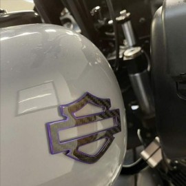 Black carbon with purple front outline tank emblems for Harley Black carbon with purple front outline tank emblems for Harley