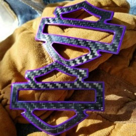 Black carbon with purple front outline tank emblems for Harley Black carbon with purple front outline tank emblems for Harley