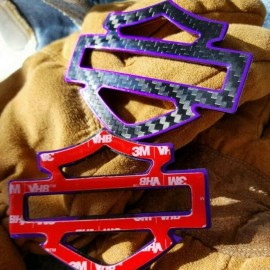 Black carbon with purple front outline tank emblems for Harley Black carbon with purple front outline tank emblems for Harley