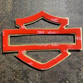 Black carbon with white front outline tank emblems for Harley