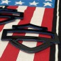 Black with blue edges tank emblems for Harley