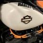 Black with orange edges tank emblems for Harley