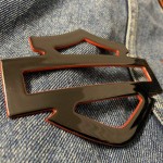 Black with red edges tank emblems for Harley