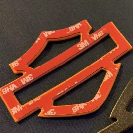 Black with silver edges tank emblems for Harley