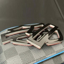 Black with silver edges tank emblems for Harley