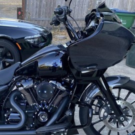 Blue carbon tank emblems for Harley