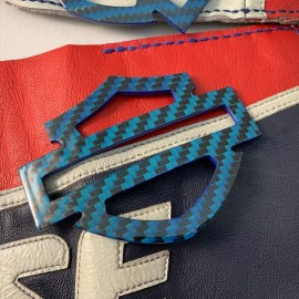 Blue carbon tank emblems for Harley