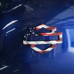 Color USA flag tank emblems for Harley