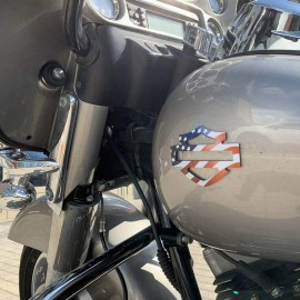 Color USA flag tank emblems for Harley